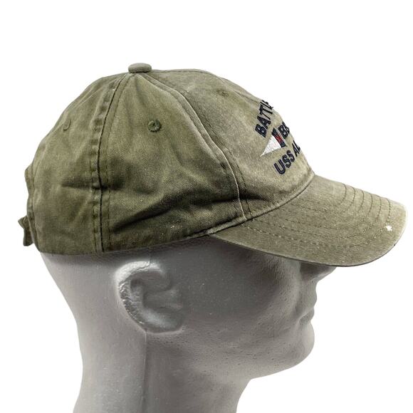 Battleship BB-60 USS ALABAMA green strapback hat cap NAVY military USA - Picture 3 of 10